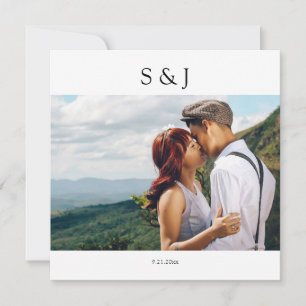 Convites Foto Geométrica Praça Branca e Negra 2 Casamento