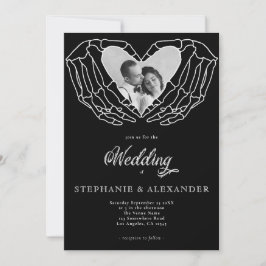 Convites Foto Gótica Negra Moderna Manda Casamento