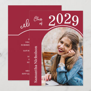 Convites Foto Graduação Arco Moderno Carmesim