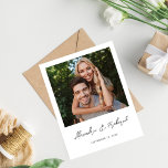 Convites Foto instantânea 2 Salve a data - branco<br><div class="desc">Obtenha entusiasmo para o seu belo casamento enviando a sua Foto Instantânea & Chic 2 moderna Salve a Data - Cartões salve a data Brancos com a sua fotografia e caligrafia moderna.</div>