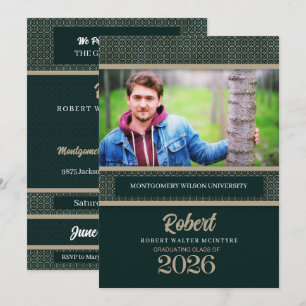Convites Foto Invi de classe personalizada de gradação de