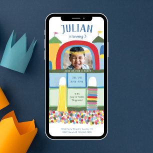 Convites Foto Invita do Partido do Aniversário de criança P