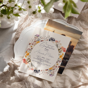 Convites Foto: Jardim de Flores Selvagens Graduação Verde