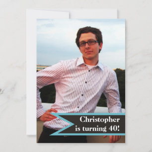 Convites Foto masculino simples do aniversário de 40 anos