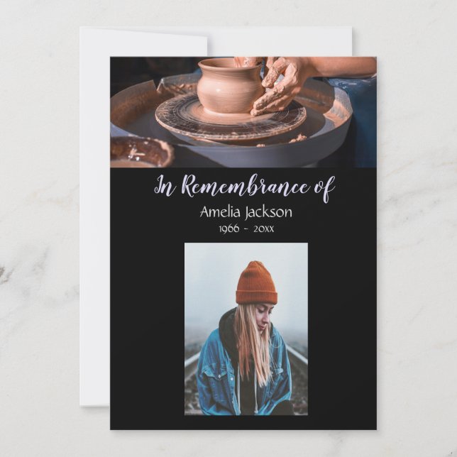 Convites Foto Memorial Convidar Clay Potter (Frente)