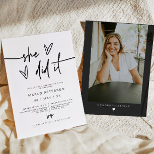 Convites Foto Mínima De Coração Marlo Que Fez Graduação