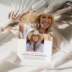 Convites Foto Mínima de na moda 50º Aniversário do FIFTY