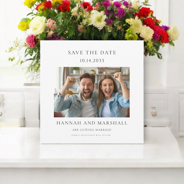 Convites Foto mínima simples salvar data (minimalistic save the wedding date card , fully editable so you can make it your own )