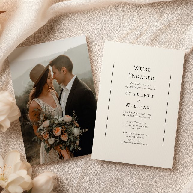 Convites Foto mínima tradicional simples que estamos em con (Criador carregado)