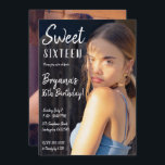 Convites Foto Mínima Trendy Chic Sweet 16 Party Invitati<br><div class="desc">Personalizar para qualquer evento.</div>