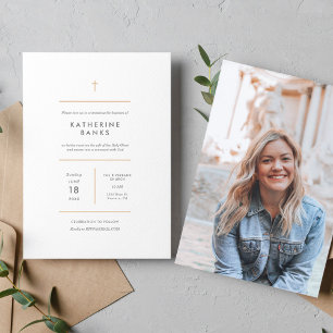 Convites Foto minimalista Baptisim