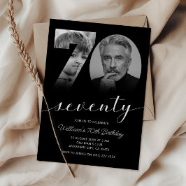 Convites Foto minimalista de 70 Birthday Setenta