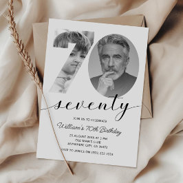 Convites Foto minimalista de 70 Birthday Setenta