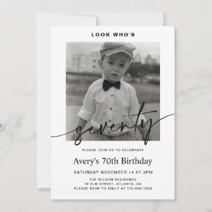 Convites Foto Minimalista Masculina Moderna para Aniversári