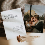 Convites Foto minimalista moderna<br><div class="desc">Este é um convite de casamento moderno minimalista com uma design simples e elegante. Edite todos os textos,  cores e fontes para fazer com que este ajustado moderno de convite de casamento seja necessário para seu evento e estilo pessoal.</div>