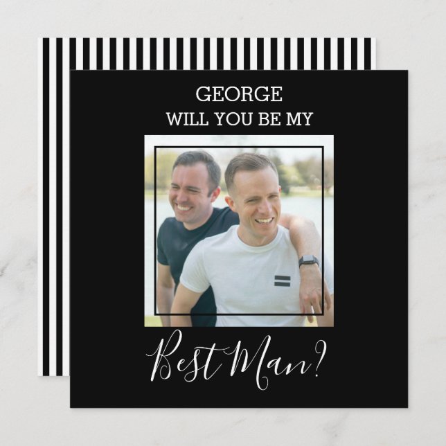 Convites Foto Minimalista Moderna | Você Será Meu Padrinho? (Frente/Verso)