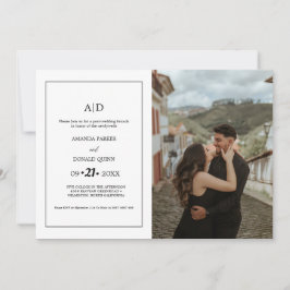 Convites Foto minimalista Monograma - Almoço de Pré-Casamen