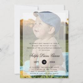 Convites Foto Moderna Annaprashan Primeira Cerimônia de Arr