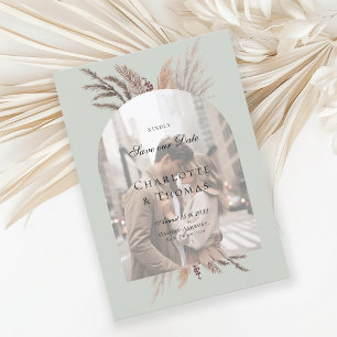 Convites Foto Moderna Boho Pampasgras