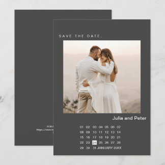 Convites Foto Moderna & Calendário Salve a Data