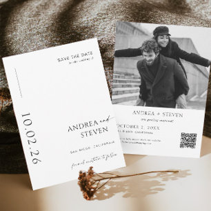 Convites Foto Moderna Casamento Preto e Branco Salvar a Dat