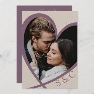 Convites Foto Moderna Champanhe de Coração e Casamento de R