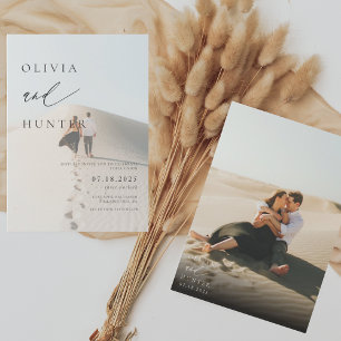 Convites Foto Moderna Chic Casamento Preto e Branco