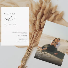 Convites Foto Moderna Chic Casamento Preto e Branco