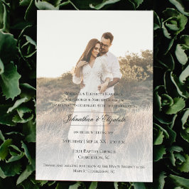 Convites Foto moderna com Casamento de Sobreposição