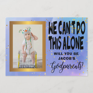 Convites Foto moderna da proposta dos Godparents da