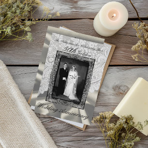 Convites Foto Moderna de Bodas de Ouro 50 Anos