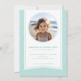 Convites Foto moderna e elegante do padrão da tartaruga