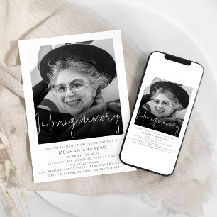 Convites Foto Moderna Em Memória Adorável