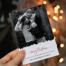 Convites Foto Moderna Feliz Natal Árvores Brancas Feriados