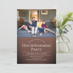 Convites Foto Moderna, Marrom Branco 