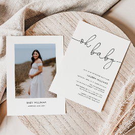 Convites Foto moderna - Oh Chá de fraldas bebê
