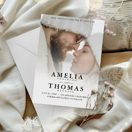 Convites Foto Moderna Salvar Data Casamento de Código QR