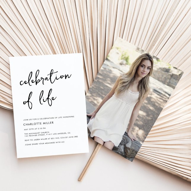 Convites Foto Moderna Simples Celebração Do Memorial Da Vid (Criador carregado)