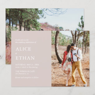 Convites Foto moderna simples que Wedding Champagne