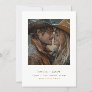 Convites Foto Moderna Western Cowboy Cowgirl Save the Date