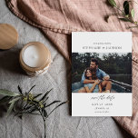 Convites Foto Moderno H Pano Salvar Data<br><div class="desc">Peça aos convidados para o seu casamento com o seu Pano H Moderno da Foto Salve o Cartão de Data.</div>