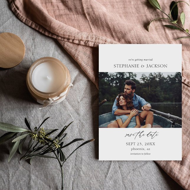 Convites Foto Moderno H Pano Salvar Data (Criador carregado)