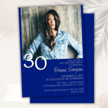 Foto Moderno Minimalista Azul Real 30º Aniversário