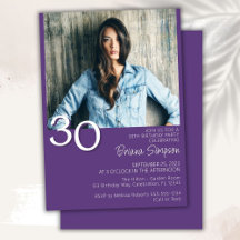 Foto Moderno Minimalista Roxo Aniversário de 30 an