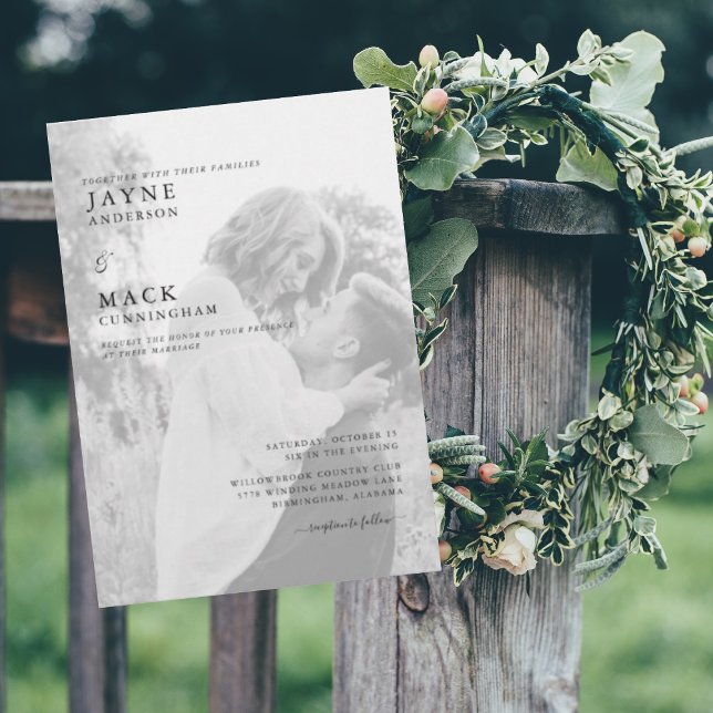 Convites Foto Mudada Junto com o Casamento das Famílias (Criador carregado)