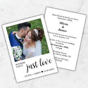 Convites Foto Nada Chique Apenas Recepção de Casamento Amor