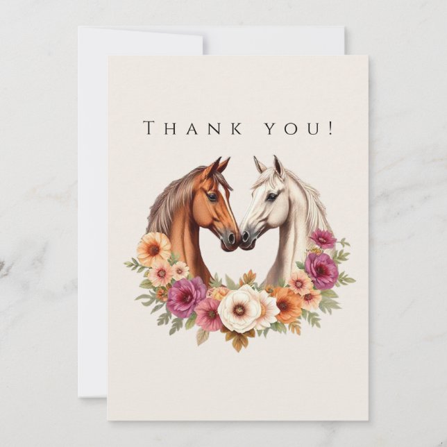 Convites Foto-Obrigado do Casamento - Cavalos Ocidentais do (Verso)