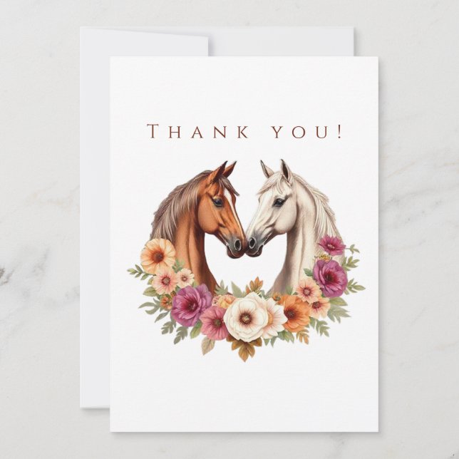 Convites Foto-Obrigado do Casamento - Cavalos Ocidentais do (Verso)