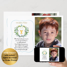 Convites Foto Obrigado Santa Comunhão do Challice Botânico