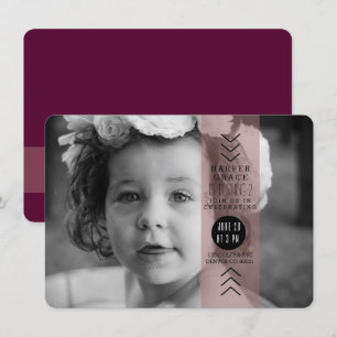 Convites Foto opaca da festa de aniversário da fita da